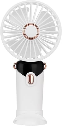 Mini ventilator portabil reîncărcabil prin USB, mov deschis, cu 5 viteze, afișaj LED, pliabil, pentru utilizare pe birou sau manuală 1