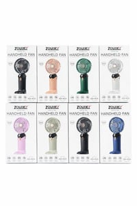Mini ventilator portabil reîncărcabil prin USB, mov deschis, cu 5 viteze, afișaj LED, pliabil, pentru utilizare pe birou sau manuală 7