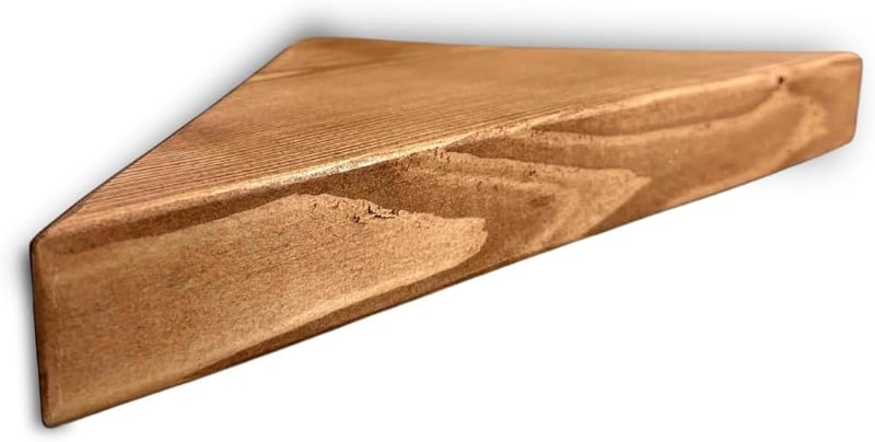 Generisch Kézzel Készített Fa Sarokpolc - 24x35 cm Lebegő Fali Polc Nappaliba, Konyhába, Gyerekszobába - 5 kg Teherbírású Tömörfa Falipolc R