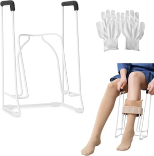 Încălțător de pantofi Generisch pentru ciorapi compresivi, pentru gambe groase sub 45 cm, alb