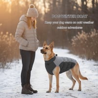 Generický zimný kabát pre stredne veľké psy, vetruodolná lyžiarska bunda s dvojitým D-krúžkom, čierna, veľkosť 2XL 3