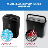 Skartovačka GENIE 480 X, kapacita 8 listov, úroveň zabezpečenia P-4, s odpadkovým košom, čierna, 322 x 325 x 170 mm 9