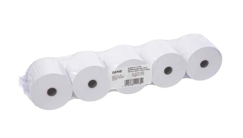 GENIE náhradné papierové kotúče do pokladníc a stolových kalkulačiek 57x12 mm 40 m biele 5 ks