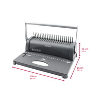 Aparat de îndosariat cu spirală Genie CB 850 - capacitate 350 coli, DIN A4, cu set de pornire de 75 piese, argintiu/negru 3