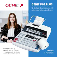 Genie D69 Plus nyomtató asztali számológép - 12 jegyű - szürke 2
