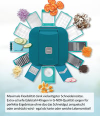 Aparat de feliat legume Genius Nicer Dicer Chef Professional Deluxe, 39 de piese, cu recipient de 5,2 L și bol din sticlă de 2,8 L, aparat de tăiat spiralat, dispozitiv pentru cartofi prăjiți 2