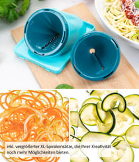 Aparat de feliat legume Genius Nicer Dicer Chef Professional Deluxe, 39 de piese, cu recipient de 5,2 L și bol din sticlă de 2,8 L, aparat de tăiat spiralat, dispozitiv pentru cartofi prăjiți 4