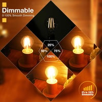 Genixgreen E27 Dimmelhető LED Izzó, 9W 1200 Lumen, 2700K Meleg Fehér, 100W Egyenértékű, Filament Technológia, Csillárba, Fali és Mennyezeti  3