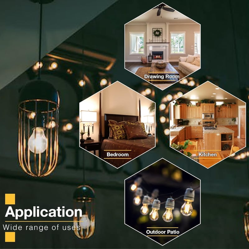 Genixgreen E27 Dimmelhető LED Izzó, 9W 1200 Lumen, 2700K Meleg Fehér, 100W Egyenértékű, Filament Technológia, Csillárba, Fali és Mennyezeti 