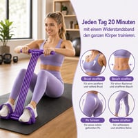 Elastic fitness cu 8 tuburi, cu mânere și pedală, coardă de tracțiune multifuncțională 3 în 1, bandă de rezistență elastică, echipament pentru antrenarea abdomenului pentru fitness acasă, mov 7