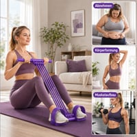 Elastic fitness cu 8 tuburi, cu mânere și pedală, coardă de tracțiune multifuncțională 3 în 1, bandă de rezistență elastică, echipament pentru antrenarea abdomenului pentru fitness acasă, mov 8