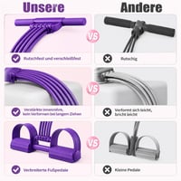 Elastic fitness cu 8 tuburi, cu mânere și pedală, coardă de tracțiune multifuncțională 3 în 1, bandă de rezistență elastică, echipament pentru antrenarea abdomenului pentru fitness acasă, mov 6