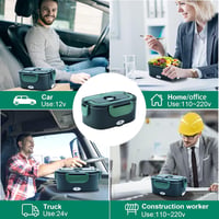 Casetă electrică pentru încălzit mâncarea Gentre 4 în 1, 12V/24V/220V - oțel inoxidabil - 1,5 L 2