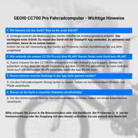 Ciclocomputer GPS GEOID CC700 Pro cu ecran tactil color de 2,8 inchi - Vitezometru wireless cu navigație pe hartă, ANT+ și Bluetooth, rezistent la apă IPX7, autonomie baterie 15-25 ore 2