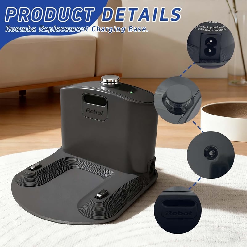 Geoviizon Roomba töltőállomás E5 E6 I1 I3 I7 I8 500-900 sorozat fekete