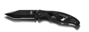 Gerber Paraframe II Tanto preklopni džepni nož s djelomično nazubljenom oštricom i kvačicom za džep, oštrica 8,9 cm, crni, 31-003635