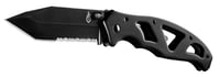 Zatvárací nôž Gerber Paraframe II Tanto s čiastočne zúbkovanou čepeľou a vreckovým klipom, dĺžka čepele 8,9 cm, čierny, 31-003635 3