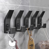 Gerhannery fali kampó szett 5 db fekete modern fém akasztó fürdőszoba hálószoba 8
