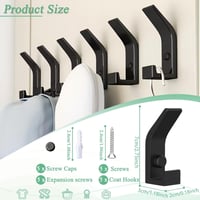Gerhannery fali kampó szett 5 db fekete modern fém akasztó fürdőszoba hálószoba 2