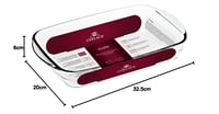 Sklenená zapekacia misa Gerlach 1760 Flow 2 l, ohňovzdorné borosilikátové sklo, hranatý pekáč 32,5 x 20 cm do rúry a mrazničky 7
