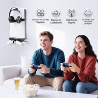 Nástenný držiak Gersker na konzolu PS5/PS5 Slim/PS5 Pro s držiakom na ovládač a slúchadlá, príslušenstvo k PS5, čierny 7