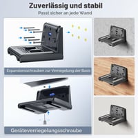 Nástenný držiak Gersker na konzolu PS5/PS5 Slim/PS5 Pro s držiakom na ovládač a slúchadlá, príslušenstvo k PS5, čierny 4