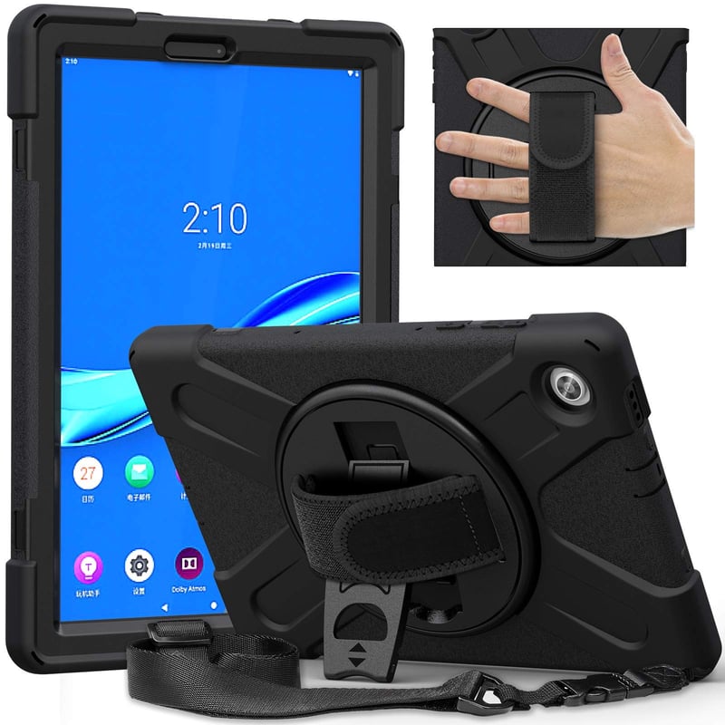 Gerutek Lenovo Tab M10 FHD Plus (2. gen) 10,3" nárazuvzdorné puzdro s otočným stojanom – čierne
