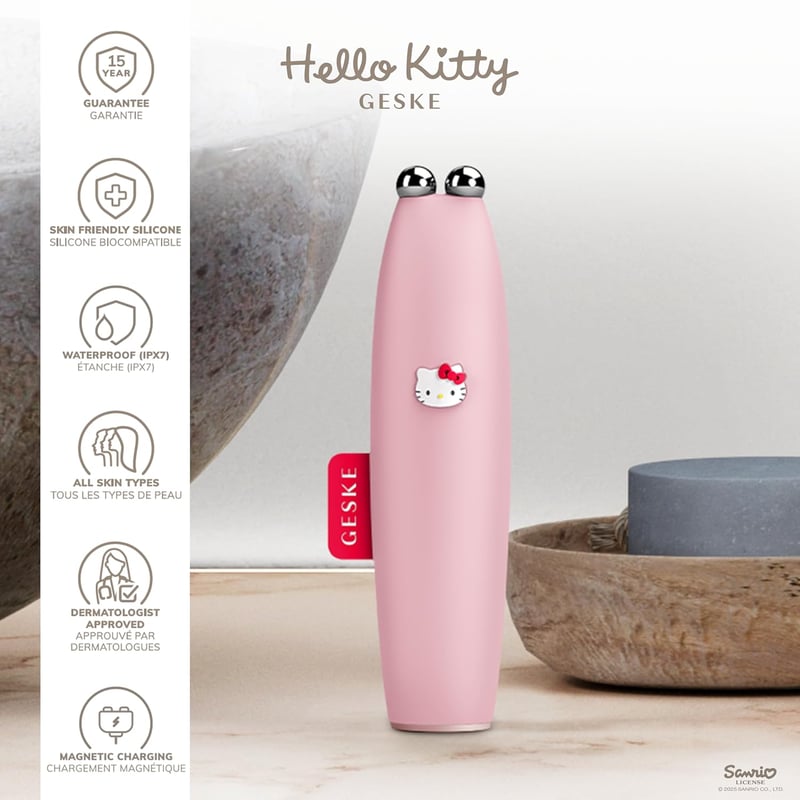 GESKE Hello Kitty 6in1 Microcurrent Arclifting Toll - Ránctalanító Arckezelő Eszköz