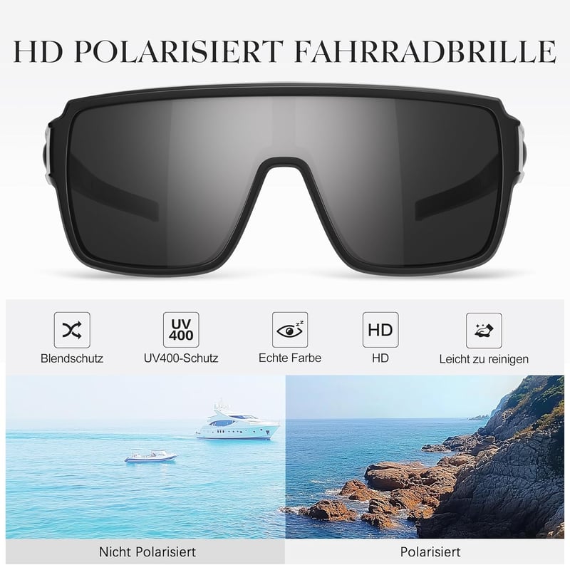 Gesruny polarizált kerékpáros napszemüveg UV400 férfi női MTB futás