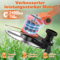 Getieom 4-u-1 akumulatorski trimer za travu, 21V 850W motor, LCD zaslon, čelična četka s oštricom od 8 inča, 75dB tihi rad, uklanjanje mahovine u vrtu 2