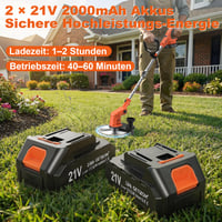 Getieom 4-u-1 akumulatorski trimer za travu, 21V 850W motor, LCD zaslon, čelična četka s oštricom od 8 inča, 75dB tihi rad, uklanjanje mahovine u vrtu 7