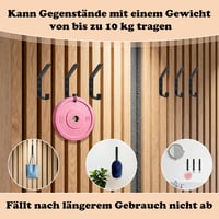 GEVECORI 6 db Akusztikus Panel Horog Fekete Fali Kampó Kabátnak Táskának 6