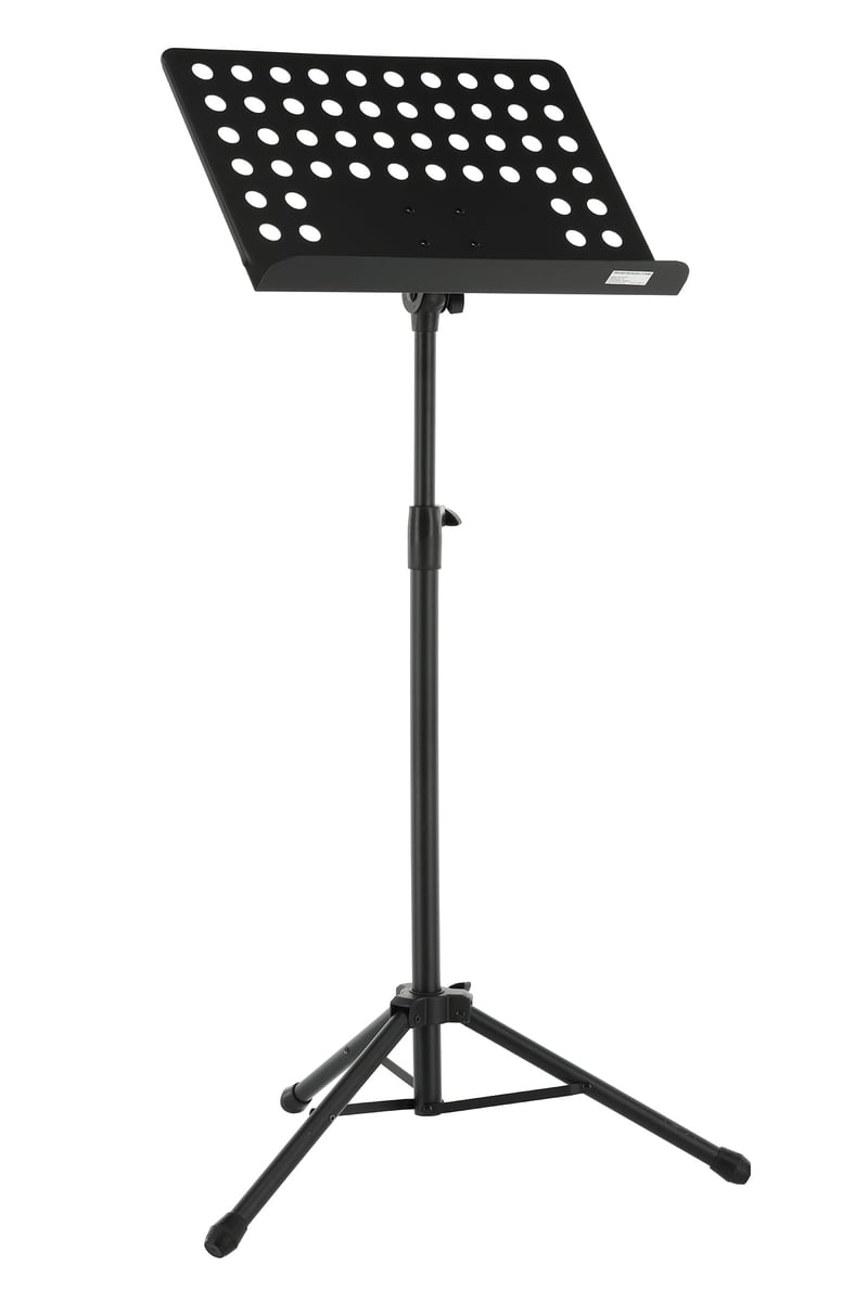 GEWA Orchestra összecsukható kottaállvány - Fém, perforált és levehető lap, ABS és prizma csukló, magasság 67-120 cm, 3,8 kg, fekete