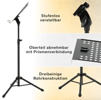 GEWA Orchestra összecsukható kottaállvány - Fém, perforált és levehető lap, ABS és prizma csukló, magasság 67-120 cm, 3,8 kg, fekete 4