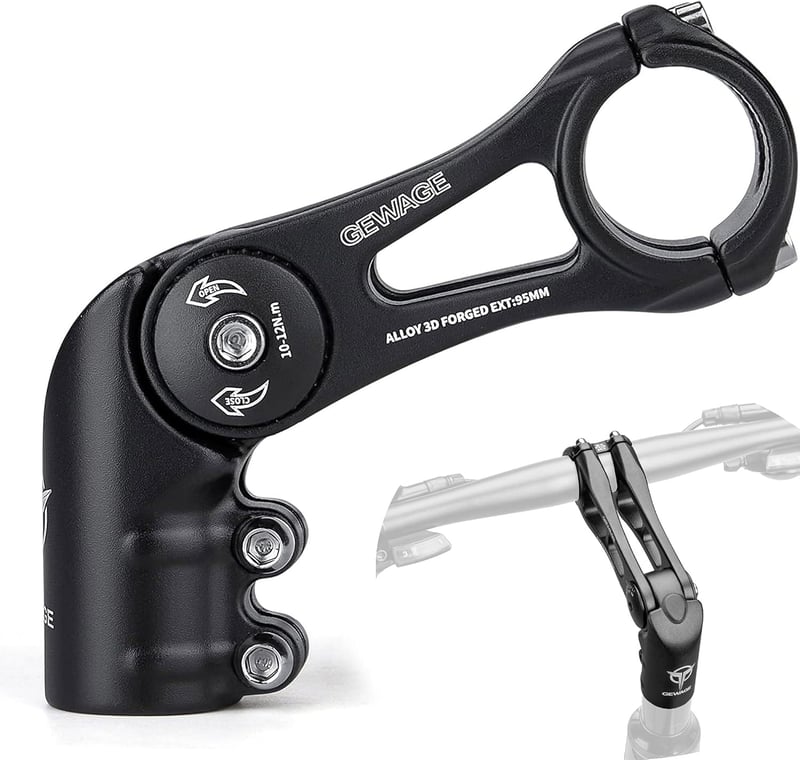 GEWAGE -130 fokos kormánykiemelő szár 31,8 mm (1-1/4) kormányszár MTB országúti BMX 75/95/130 mm fekete