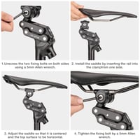 GEWAGE 4-Link Parallelogram Rugós Nyeregcső – 37 mm Rugóút, Ergonomikus Alumínium Felfüggesztett Nyeregszár, Karbantartásmentes, MTB/E-Bike/Városi Kerékpárhoz 7