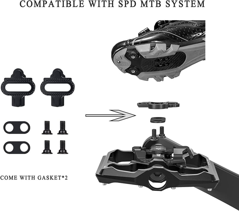 GEWAGE Kerékpár Pedál 9/16" Flat Platform SPD Kompatibilis MTB Országúti BMX