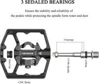 GEWAGE Kerékpár Pedál 9/16" Flat Platform SPD Kompatibilis MTB Országúti BMX 4