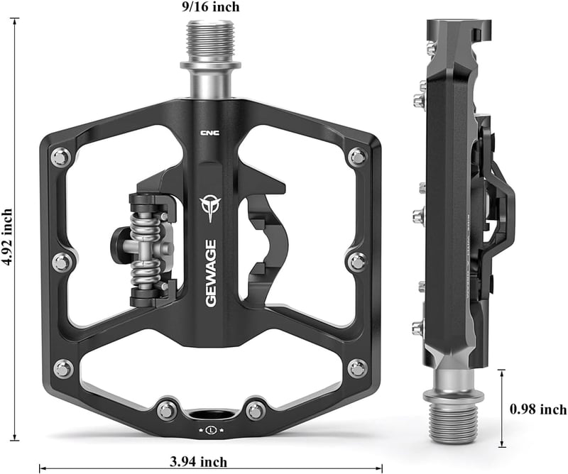 GEWAGE Kerékpár Pedál 9/16" Flat Platform SPD Kompatibilis MTB Országúti BMX