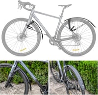 GEWAGE Kerékpár sárvédő szett 700C 28 inch országúti és gravel kerékpárhoz szerszám nélküli szerelés dupla spoiler hosszabbítható sárvédő, f 3