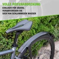GEWAGE Kerékpár sárvédő szett 700C 28 inch országúti és gravel kerékpárhoz szerszám nélküli szerelés dupla spoiler hosszabbítható sárvédő, f 4