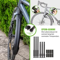 GEWAGE Kerékpár sárvédő szett 700C 28 inch országúti és gravel kerékpárhoz szerszám nélküli szerelés dupla spoiler hosszabbítható sárvédő, f 5