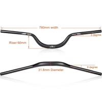 Hliníkové cyklistické riadidlá GEWAGE LX-02 so zvýšením - 780 mm, priemer objímky 31,8 mm 2