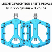 Cyklistické pedále na MTB GEWAGE – protišmykové nylonové platformové pedále, 9/16 palca, ľahký a široký plochý dizajn pre horské bicykle 6