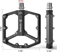 GEWAGE Országúti és MTB Kerékpár Pedál - 3 Csapágyas CNC Alumínium Platform - 9/16" Lapos Pedál Cserélhető Csúszásgátló Tüskékkel 6