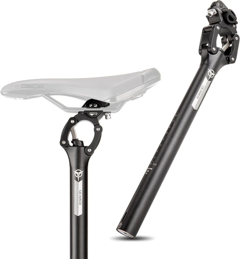 GEWAGE Rugós Nyeregcső - Alumínium Paralelogramma Felfüggesztés MTB és Trekking Kerékpárokhoz - 31,6 mm Átmérő, 350 mm Hossz