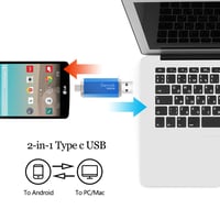 Geweo 2 in 1 USB-C pendrive 128 GB, USB 2.0 - kék 3