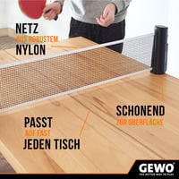 Fileu de tenis de masă GEWO FleXX - cu cleme antiderapante reglabile, standard ITTF, extensibil până la 2 m, înălțime fileu 15,25 cm, pentru mese cu grosimea de până la 5 cm 3