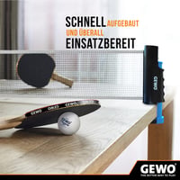 Fileu de tenis de masă GEWO FleXX - cu cleme antiderapante reglabile, standard ITTF, extensibil până la 2 m, înălțime fileu 15,25 cm, pentru mese cu grosimea de până la 5 cm 2