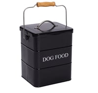 Geyecete metalna posuda za pohranu hrane za pse s poklopcem i žlicom, 2,5 kg - crna 1